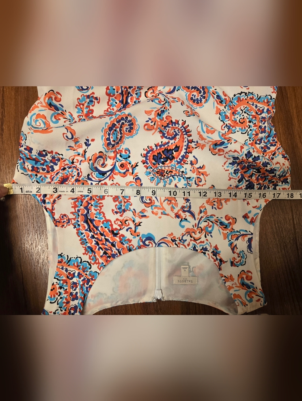 Talbots Paisley Print Midi Length Dress Size 6 - Picture 7 of 8
